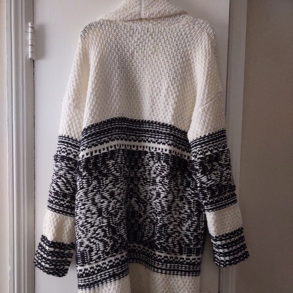 Lucky brand cardigan sweater Women's M black white - Picture 7 of 9